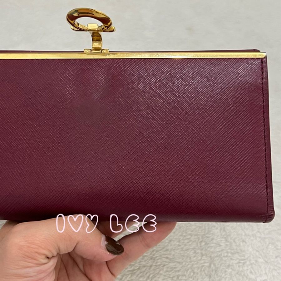 Salvatore Ferragamo 酒紅色 精品長夾 二手精品-31