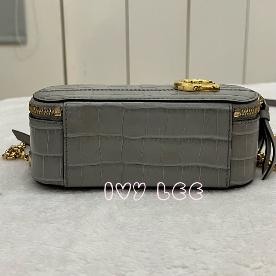 CHLOÉ mini Vanity crossbody bag 質感灰 鱷魚壓紋小牛皮 肩背包 斜背包 二手精品-2