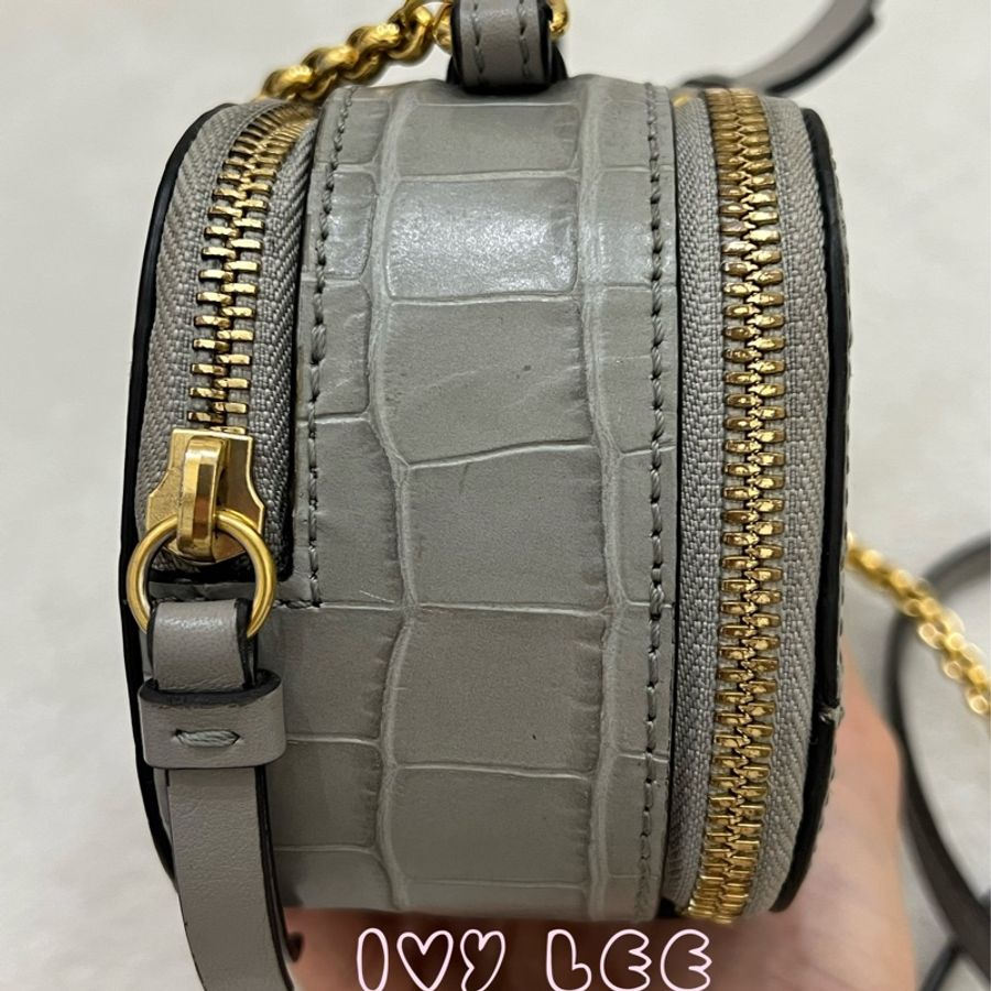 CHLOÉ mini Vanity crossbody bag 質感灰 鱷魚壓紋小牛皮 肩背包 斜背包 二手精品-3