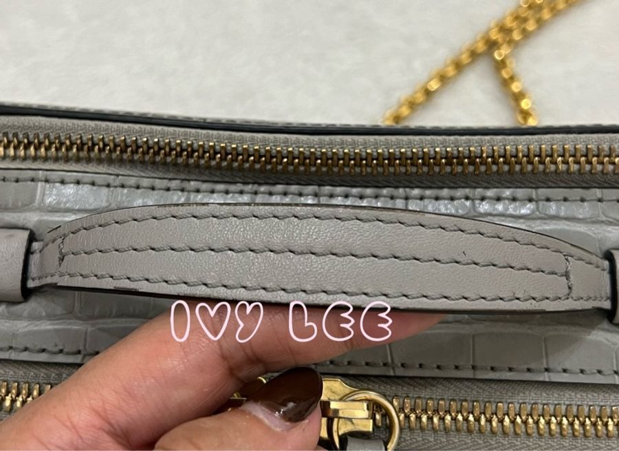 CHLOÉ mini Vanity crossbody bag 質感灰 鱷魚壓紋小牛皮 肩背包 斜背包 二手精品-5
