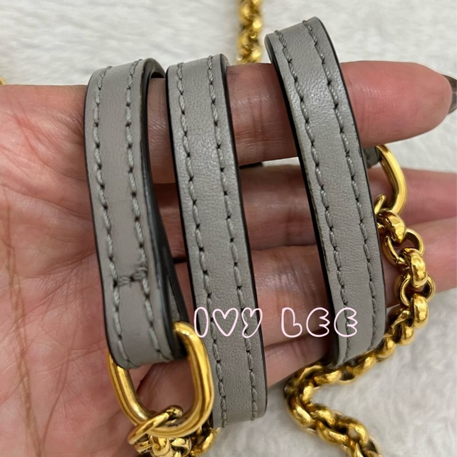 CHLOÉ mini Vanity crossbody bag 質感灰 鱷魚壓紋小牛皮 肩背包 斜背包 二手精品-7