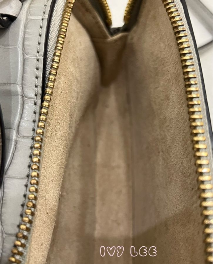 CHLOÉ mini Vanity crossbody bag 質感灰 鱷魚壓紋小牛皮 肩背包 斜背包 二手精品-14