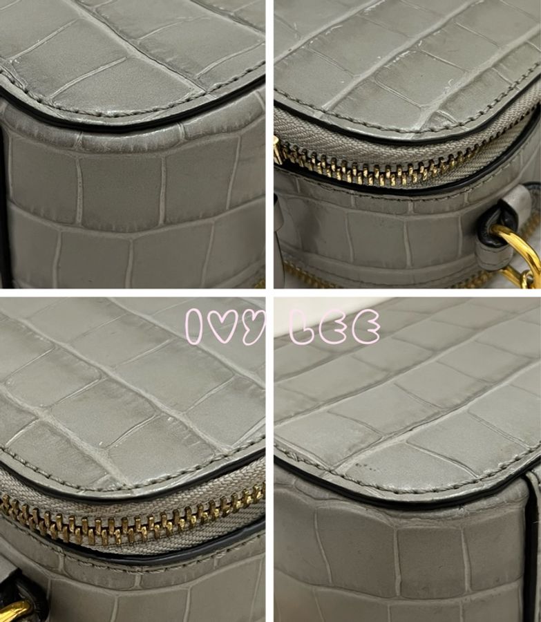 CHLOÉ mini Vanity crossbody bag 質感灰 鱷魚壓紋小牛皮 肩背包 斜背包 二手精品-20