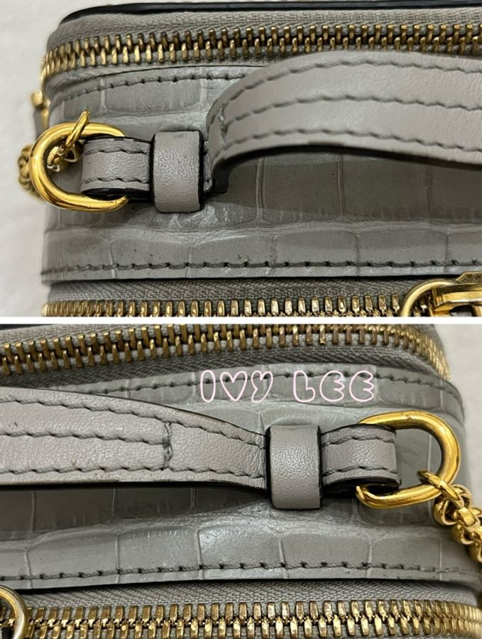 CHLOÉ mini Vanity crossbody bag 質感灰 鱷魚壓紋小牛皮 肩背包 斜背包 二手精品-21
