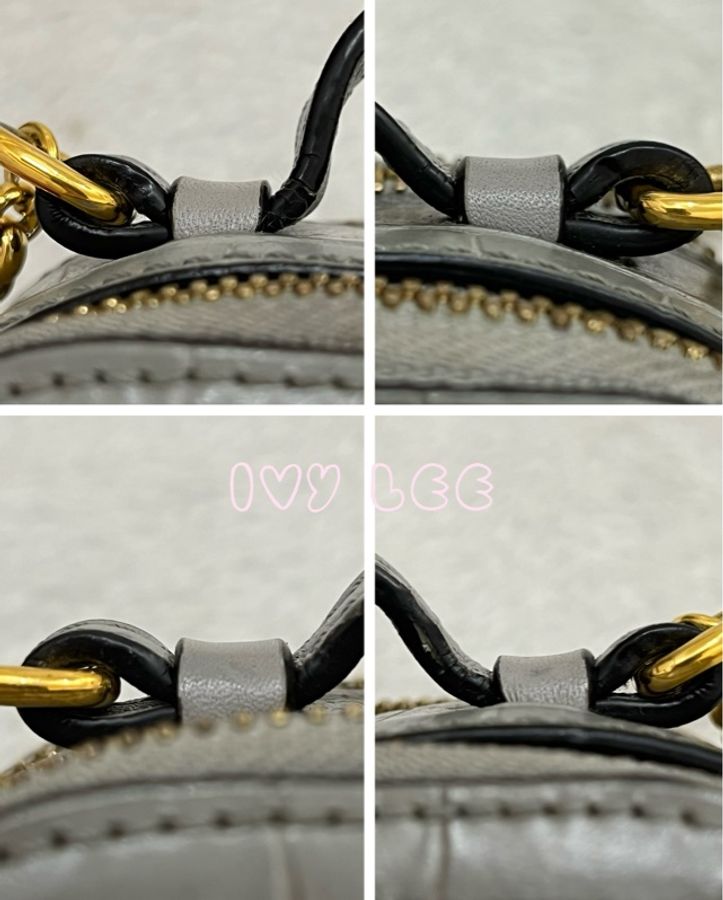 CHLOÉ mini Vanity crossbody bag 質感灰 鱷魚壓紋小牛皮 肩背包 斜背包 二手精品-22