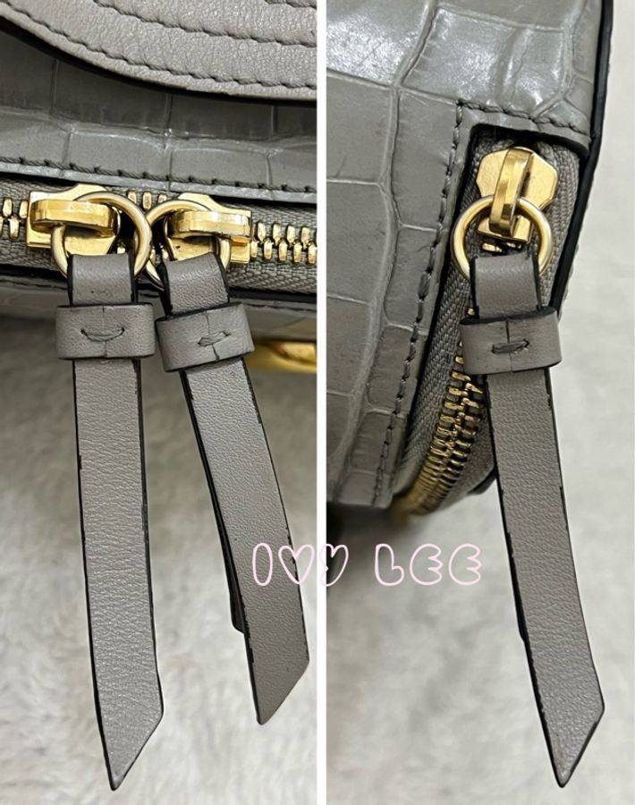 CHLOÉ mini Vanity crossbody bag 質感灰 鱷魚壓紋小牛皮 肩背包 斜背包 二手精品-25