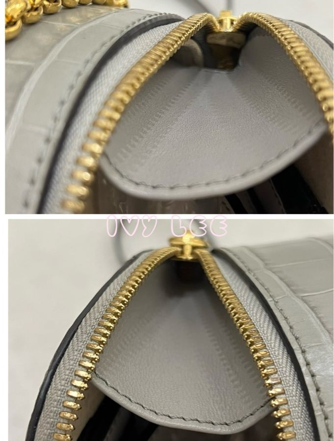 CHLOÉ mini Vanity crossbody bag 質感灰 鱷魚壓紋小牛皮 肩背包 斜背包 二手精品-27