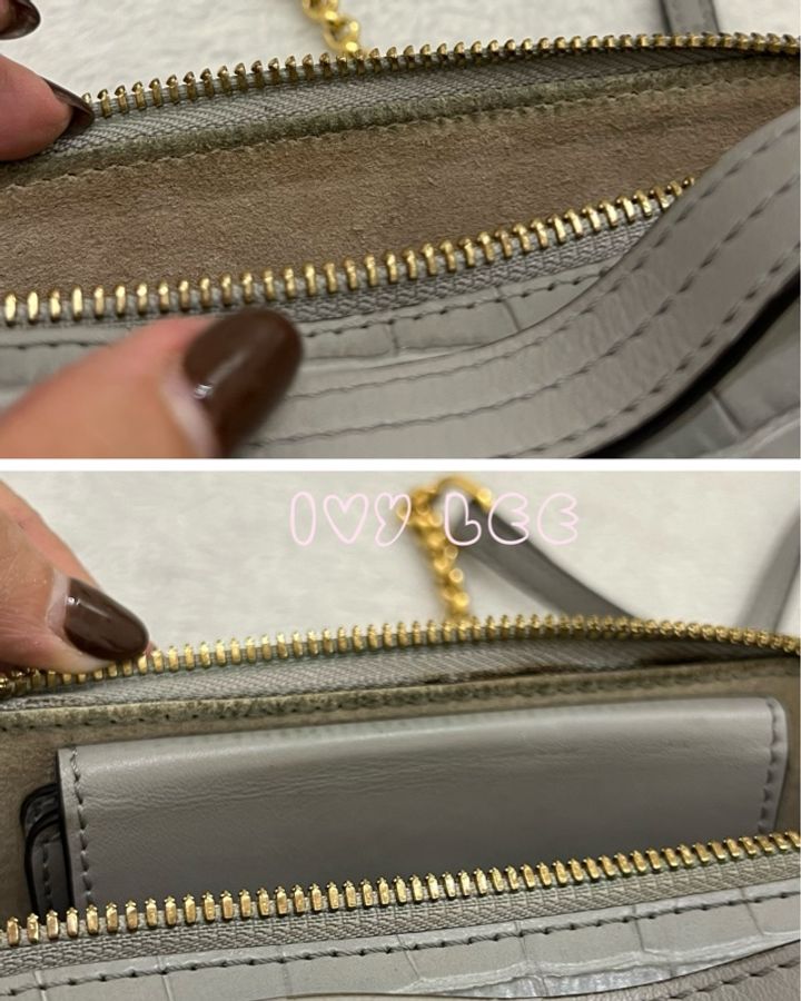 CHLOÉ mini Vanity crossbody bag 質感灰 鱷魚壓紋小牛皮 肩背包 斜背包 二手精品-28