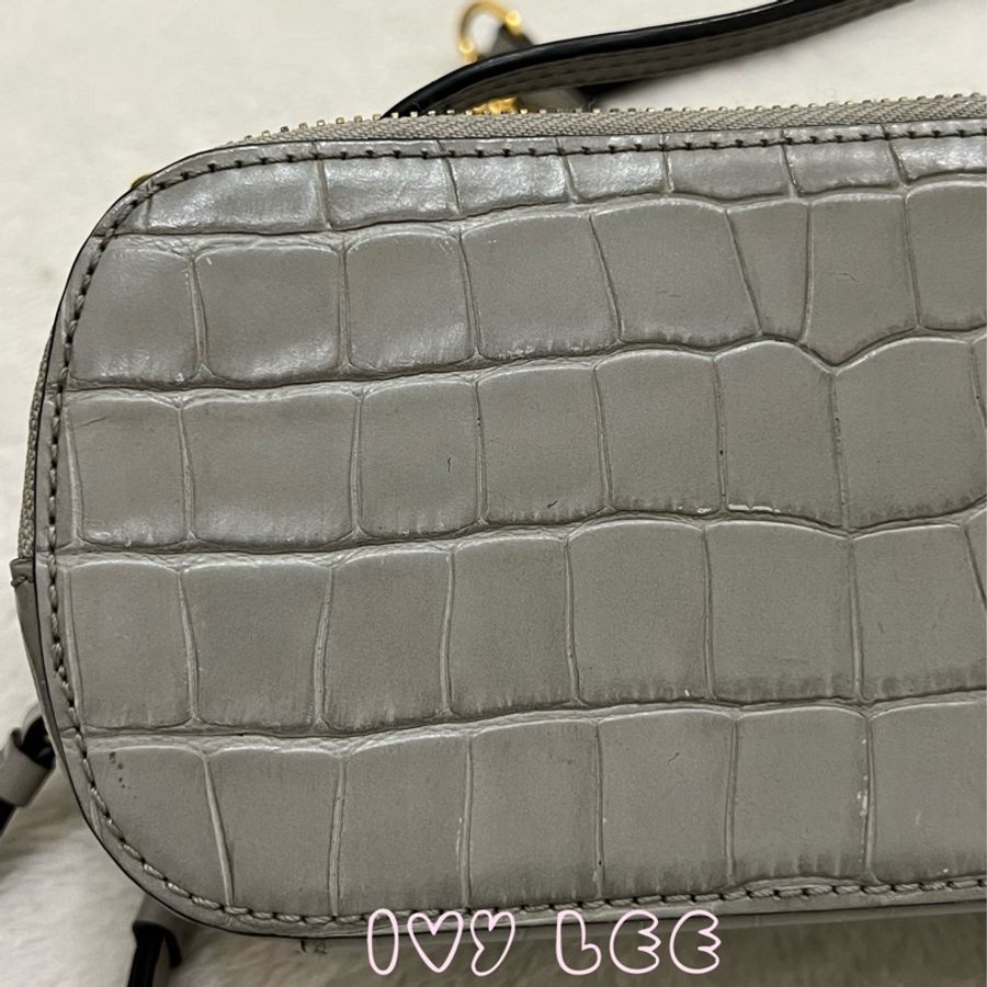 CHLOÉ mini Vanity crossbody bag 質感灰 鱷魚壓紋小牛皮 肩背包 斜背包 二手精品-29