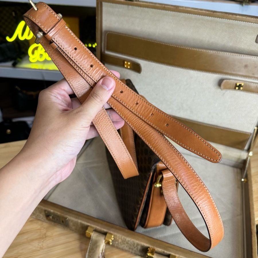 CELINE vintage 老花特殊馬銜釦上蓋書包/ 斜背包🩶復古美感-19