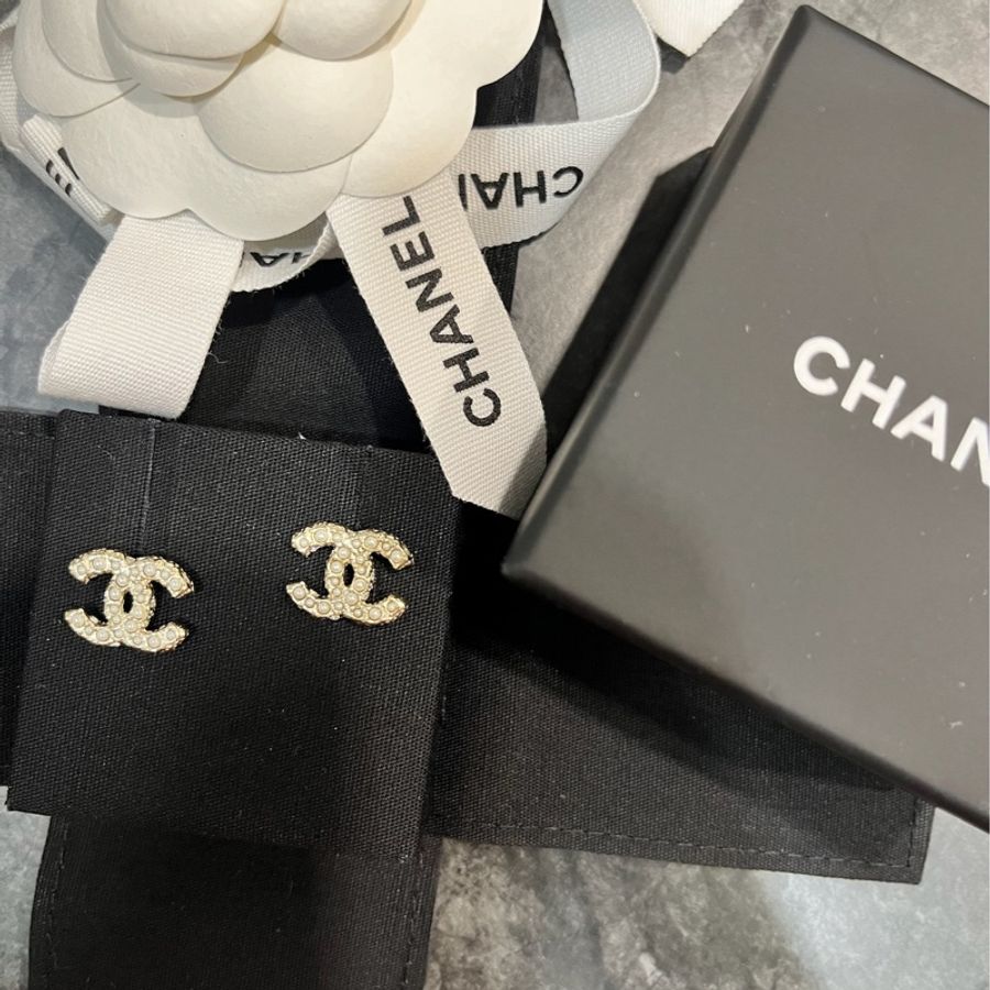 Chanel 香奈兒 經典珍珠雙c耳環-5