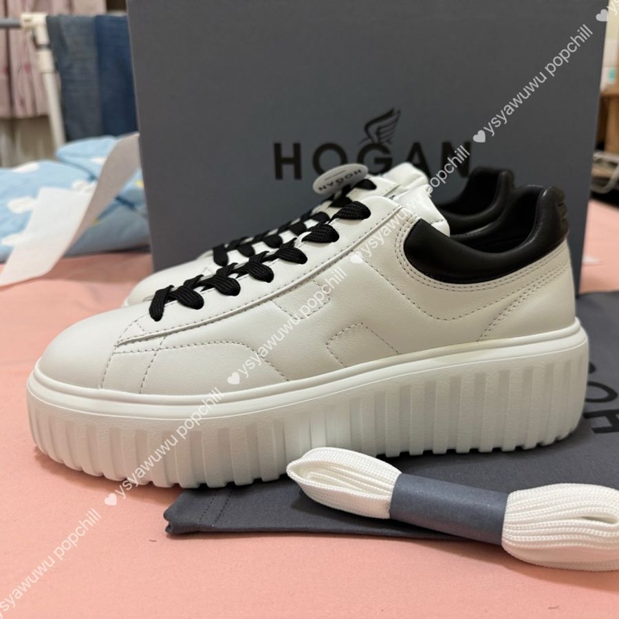 全新正品Hogan h strip厚底餅乾鞋-黑白配色 昆凌同款-4