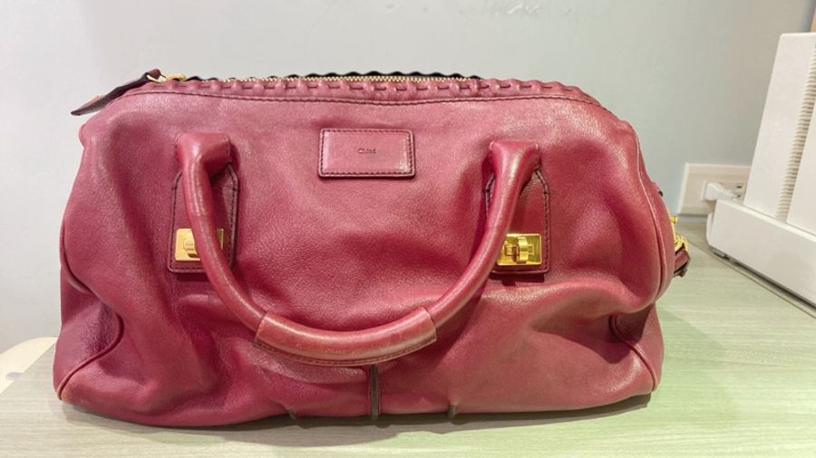 🔆Chloé Chloe 紅酒色 手提 肩背 2way 波士頓包-0