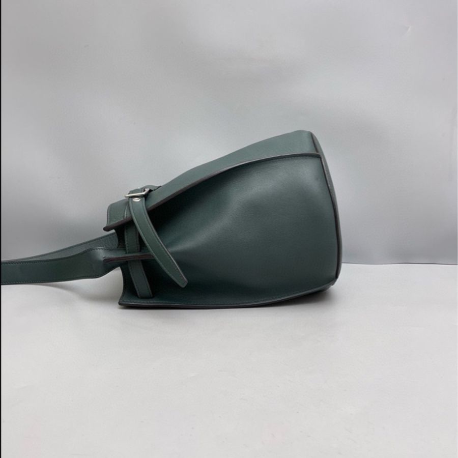 Celine Big bag bucket全皮墨綠色水桶包-3