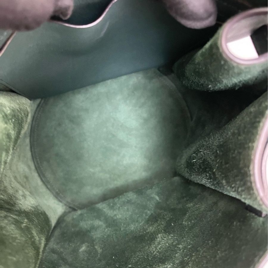Celine Big bag bucket全皮墨綠色水桶包-8