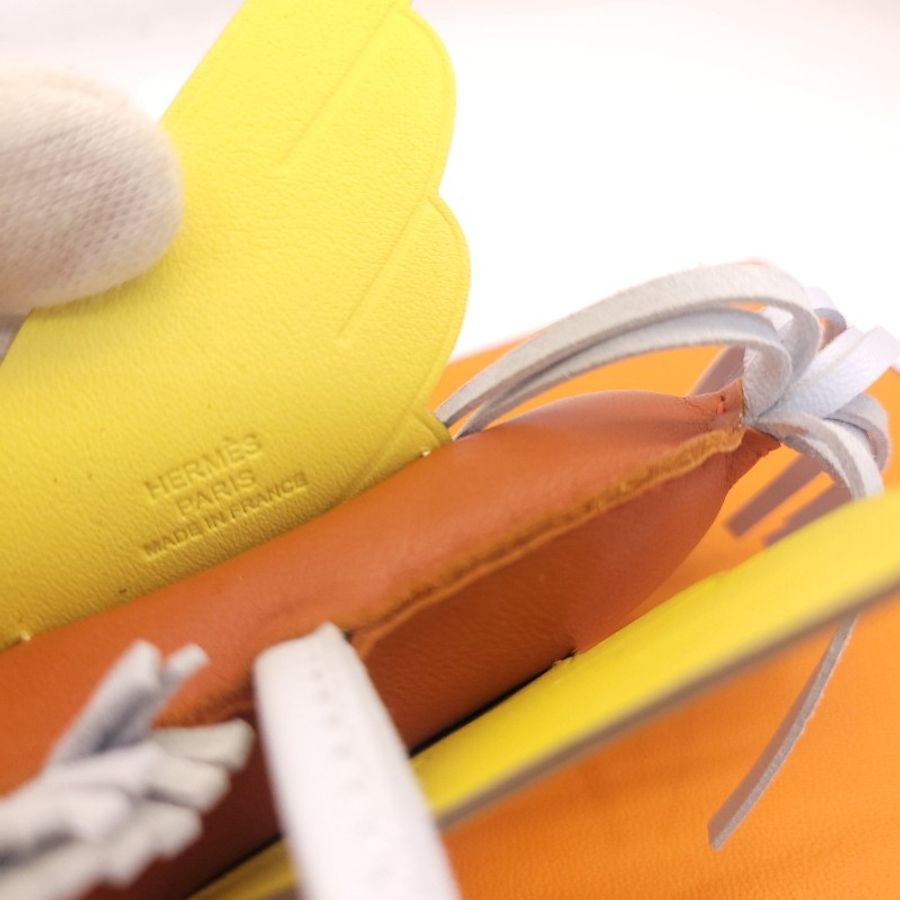 Hermès Rodeo 中飛馬吊飾 橘/黃-3