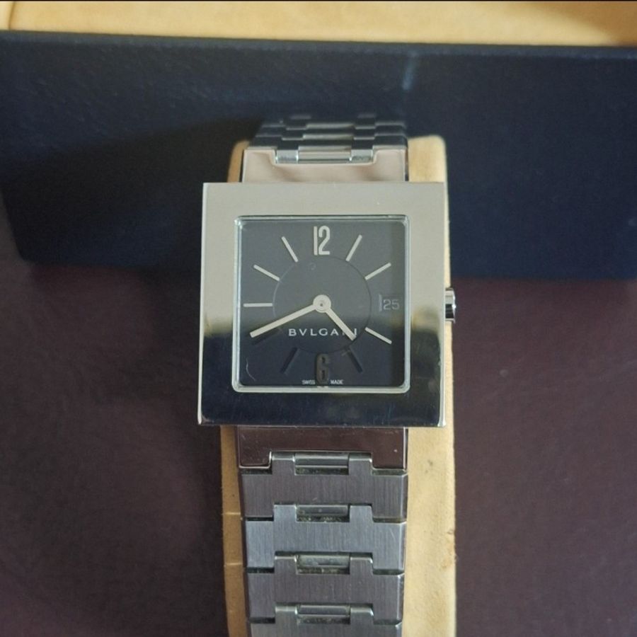 Bvlgari 方形鏈帶石英腕錶-0