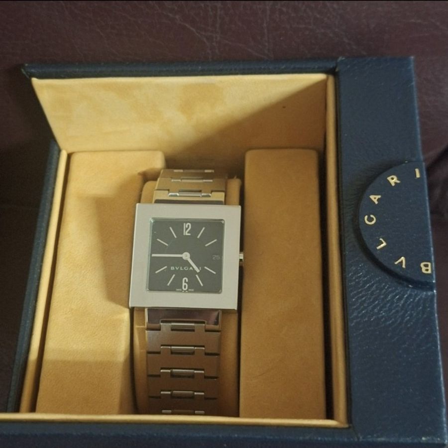 Bvlgari 方形鏈帶石英腕錶-12