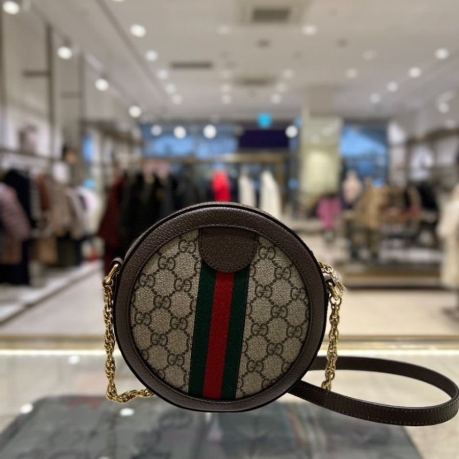 "限時降價"-Gucci 550618 GG Ophidia supreme 塗層帆布小圓餅包《當季專櫃正售★全新商品 》-8