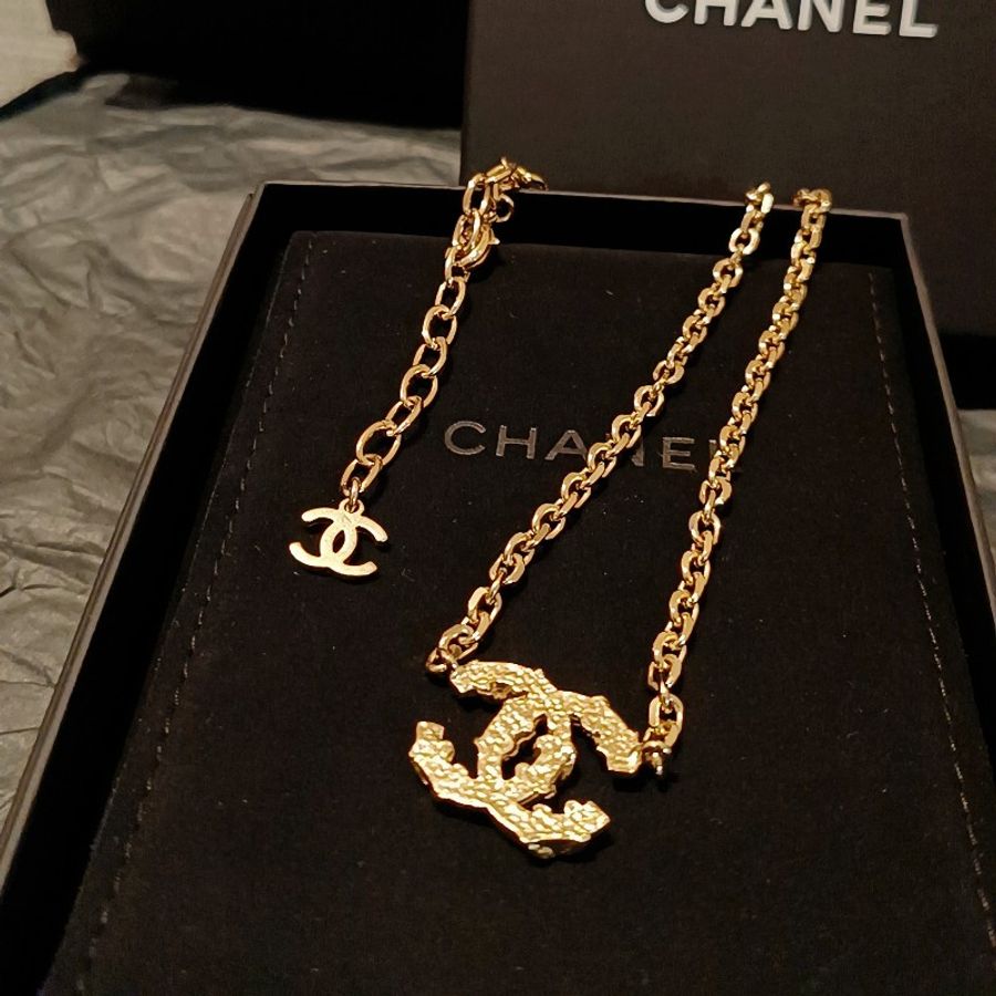 Chanel 香奈兒 項鍊 C logo 雙C logo 鑽 項鍊 雙面可以戴-1
