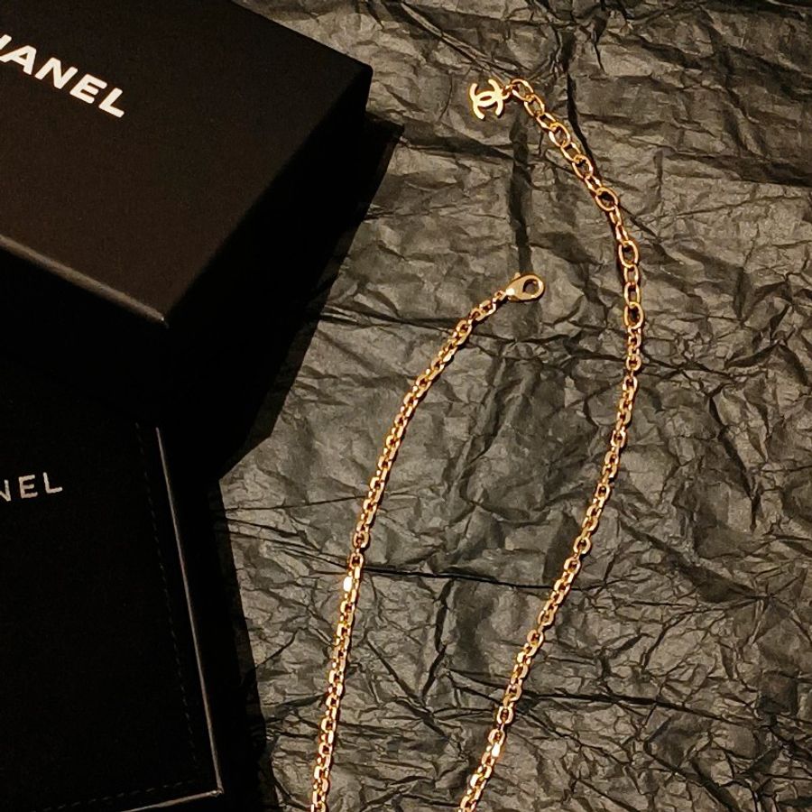 Chanel 香奈兒 項鍊 C logo 雙C logo 鑽 項鍊 雙面可以戴-12