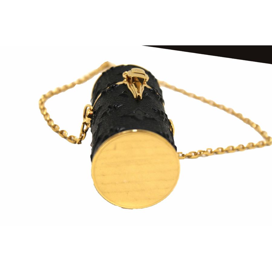 Louis Vuitton Embossed Monogram Midnight Canvas Lipstick Case on Chain-15