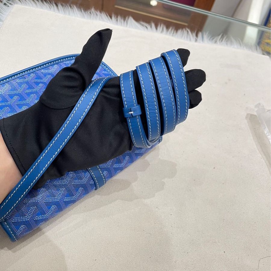 Goyard Belvedere藍色郵差包小號-9