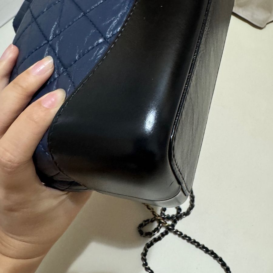 Chanel藍黑雙肩包95新✨-11