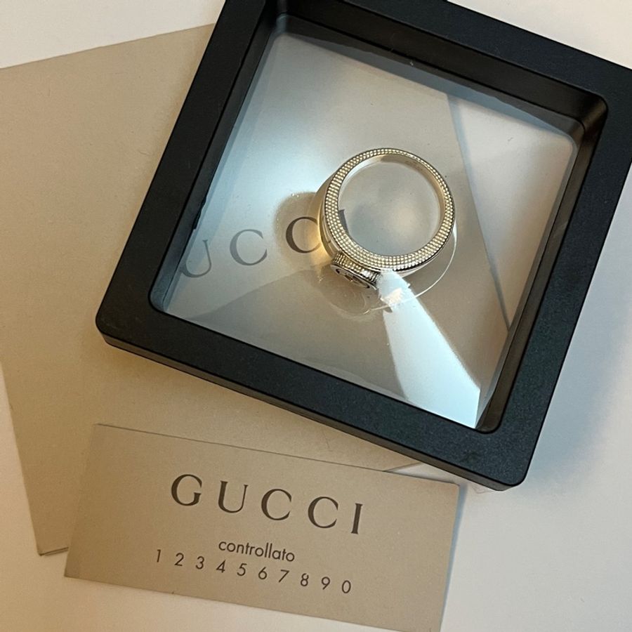 Gucci 經典雙G雕花戒指-1