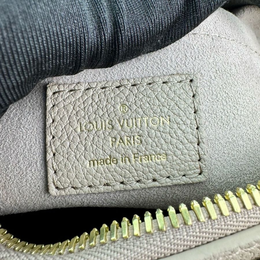 LV M46575經典Speedy Bandoulière 20 Empreinte皮革手提/斜背包(斑鳩灰色/ 奶油色)-7
