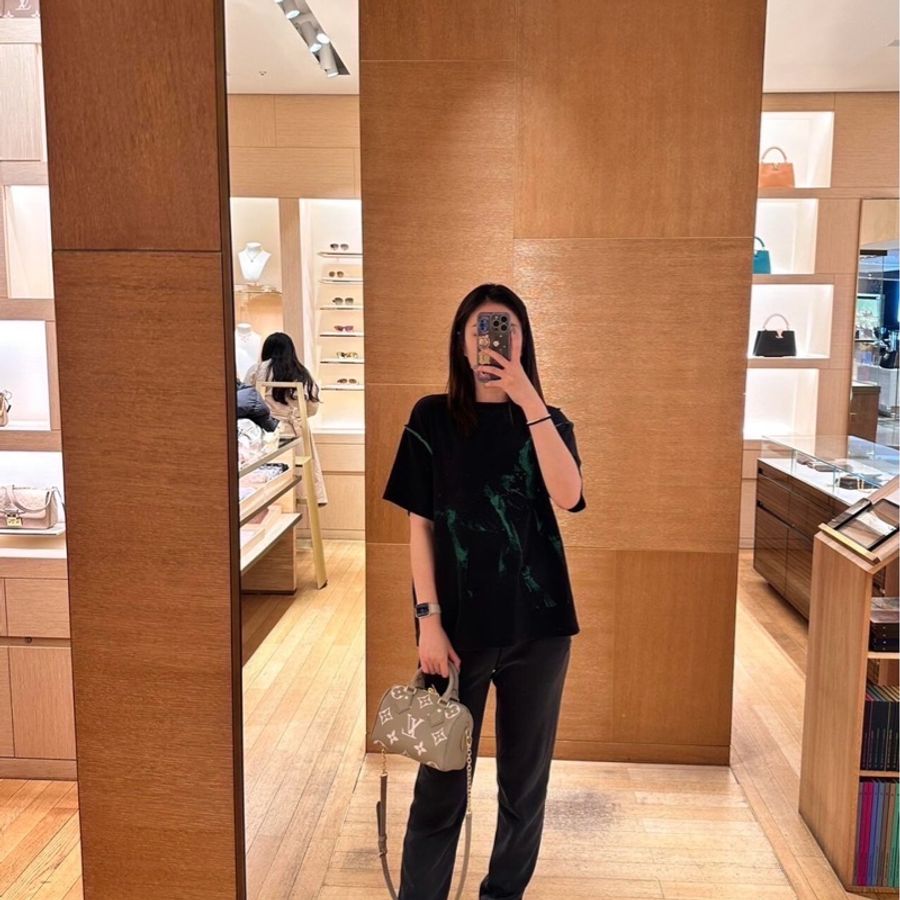 LV M46575經典Speedy Bandoulière 20 Empreinte皮革手提/斜背包(斑鳩灰色/ 奶油色)-31