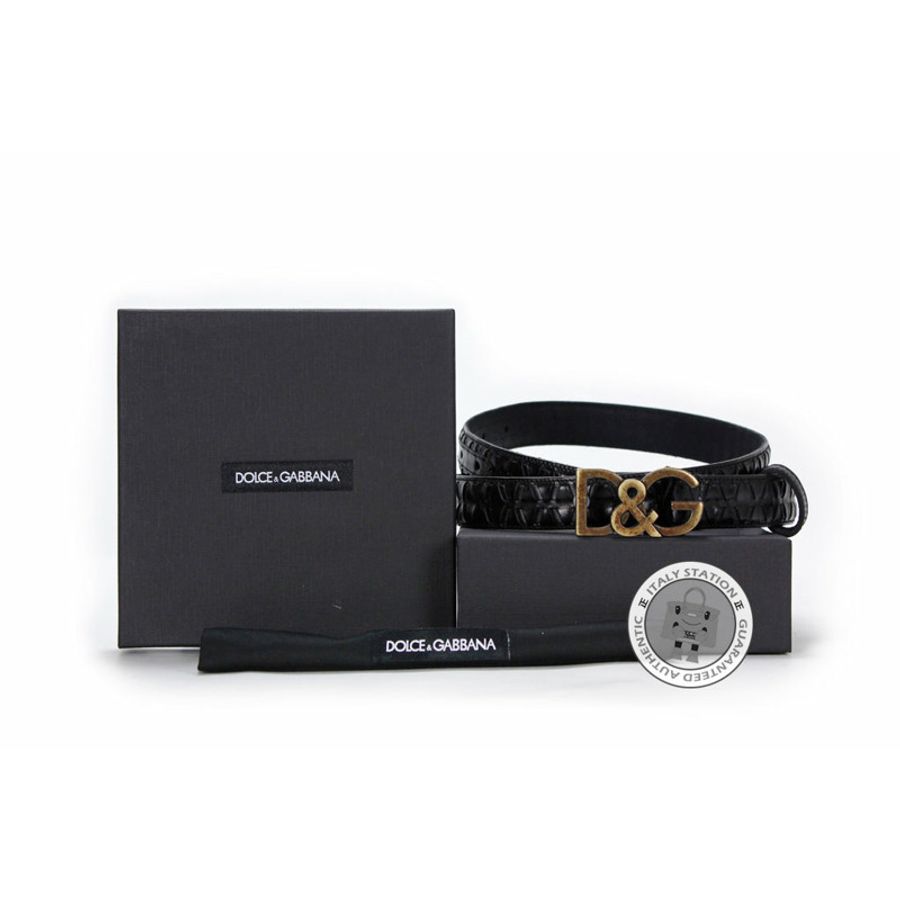 Dolce & Gabbana BC3809 A1186 Varie Calfskin Black / 80999 Calfskin 90 Belts Gbhw-0