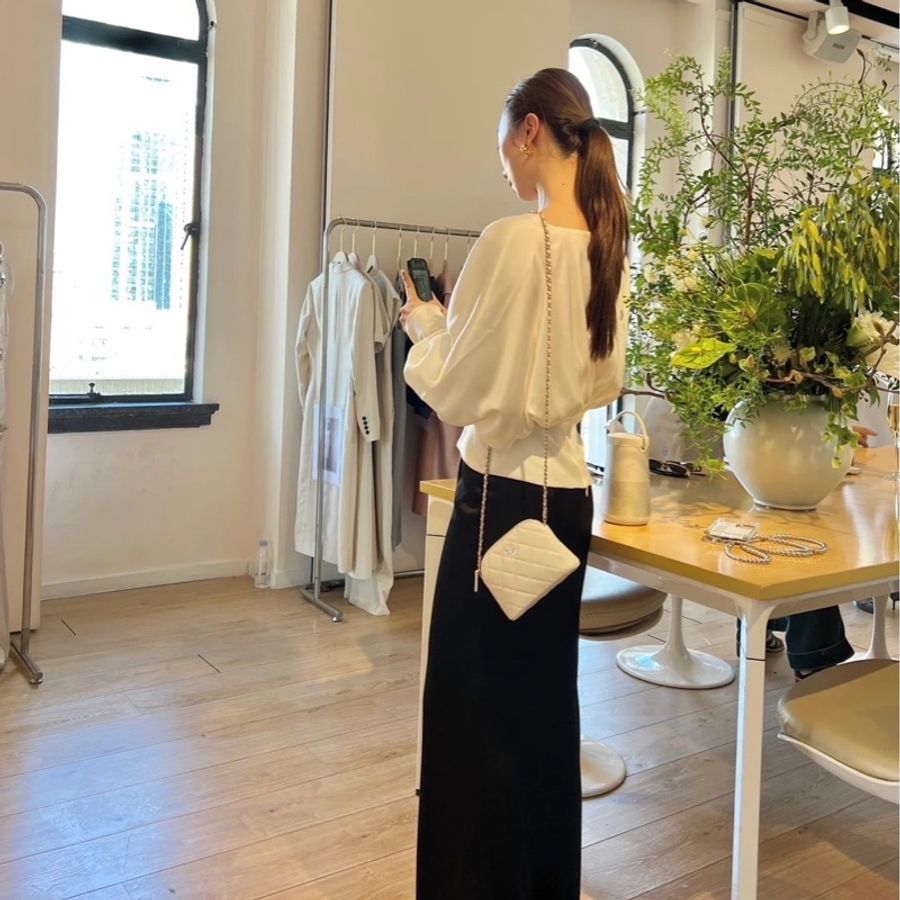 香奈兒Chanel 24s小貝殼包 荔枝牛皮 白色 金釦-27
