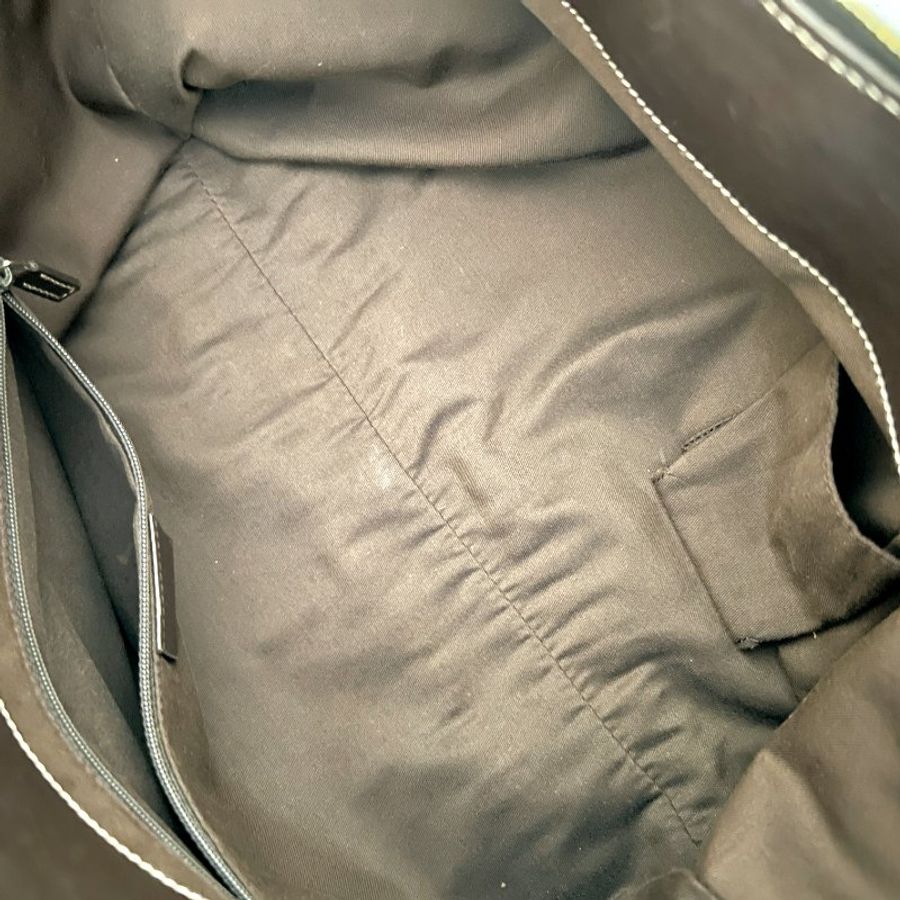 Gucci啡色老花黑色皮革水餃包側肩孭揹手袋 日出中古二手vintage-8