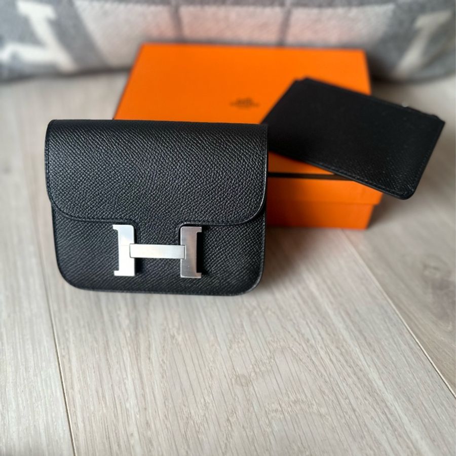 Hermès Constance Slim 腰包 黑銀 全新品-4