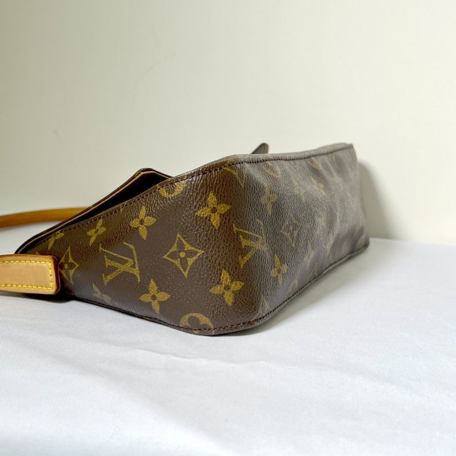 LV looping bag啡色老花皮革側肩孭揹單肩包手袋古董袋 日出中古vintage-4