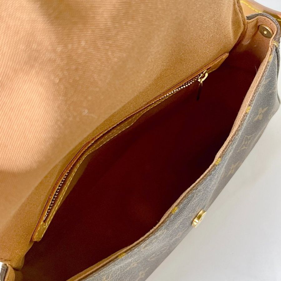 LV looping bag啡色老花皮革側肩孭揹單肩包手袋古董袋 日出中古vintage-12