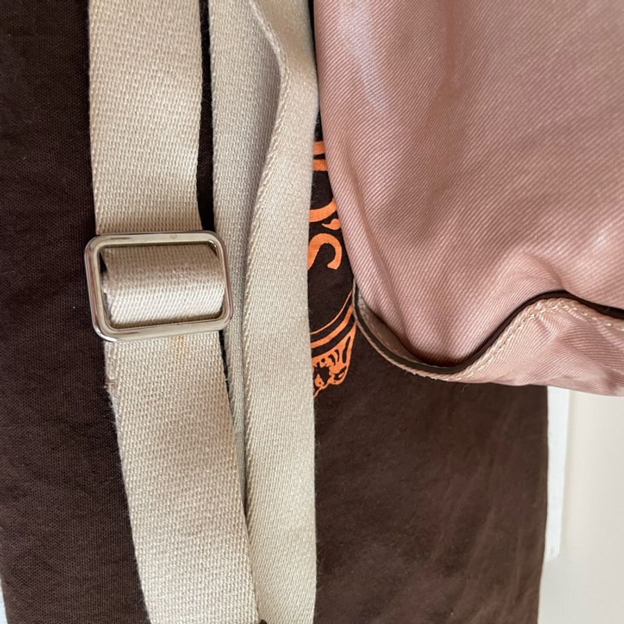 TOD’S  G-Bag 漆亮帆布肩背包 斜背包 手提包 防水包 粉膚色-14