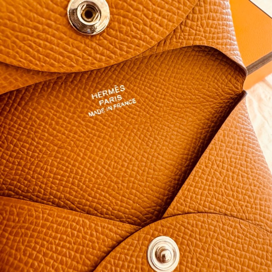 hermes bastia epsom焦糖色零錢包-9