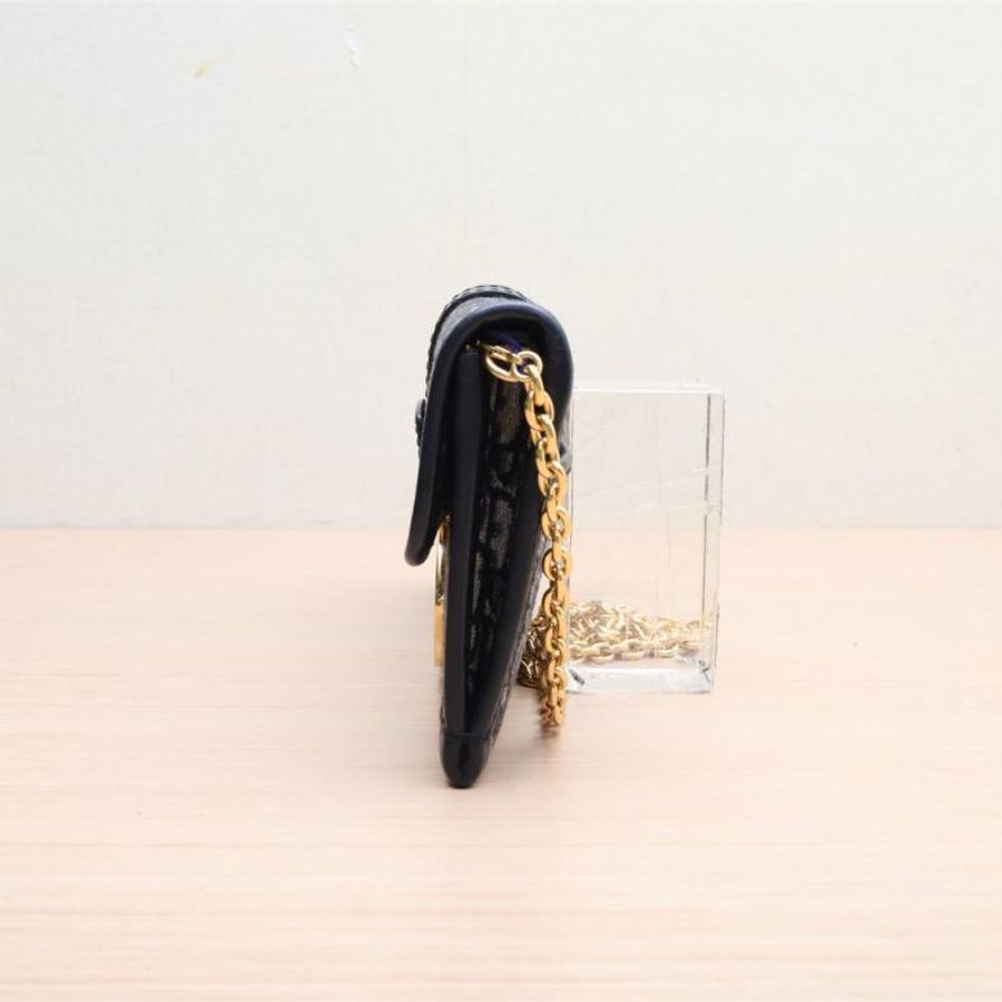 DIOR(迪奧) 蒙田 手拿包 WOC 墨藍色 帆布-1
