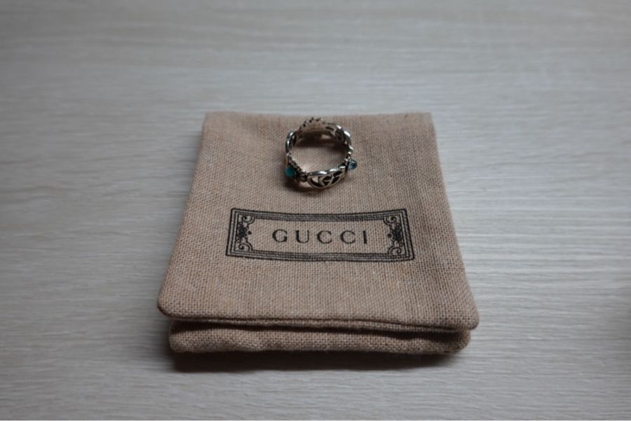 Gucci 雙G珍珠母貝戒指 雛菊戒指 #17-1
