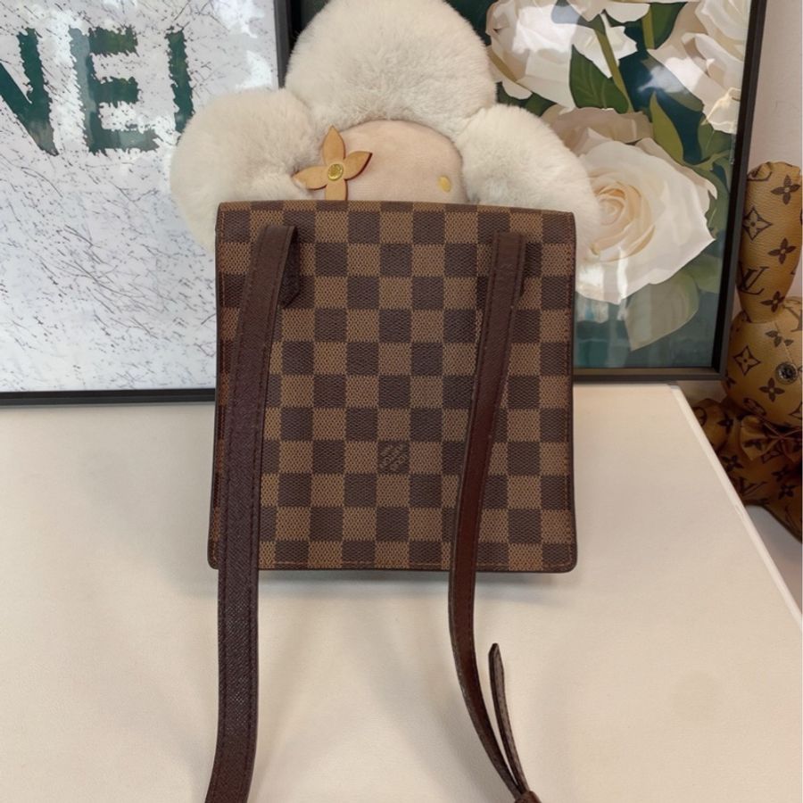 LV中古棕棋盤格方塊信封包-1