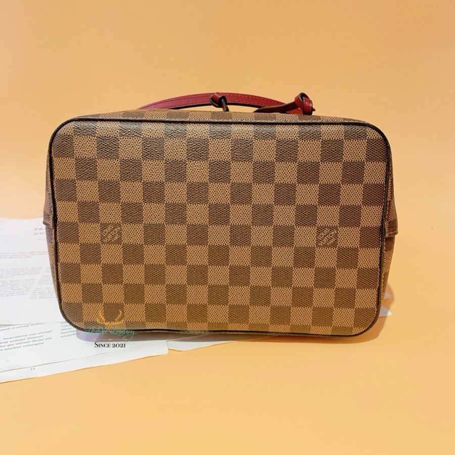 Louis Vuitton LV N40214 NéoNoé MM 咖啡格紋x酒紅色 水桶包-4