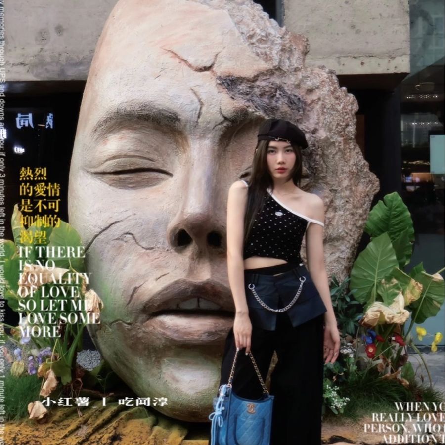 香奈兒 CHANEL 24S 水洗漸變牛仔菱格伊芙琳hobo包 馬鞍鏈條斜背 托特包-32