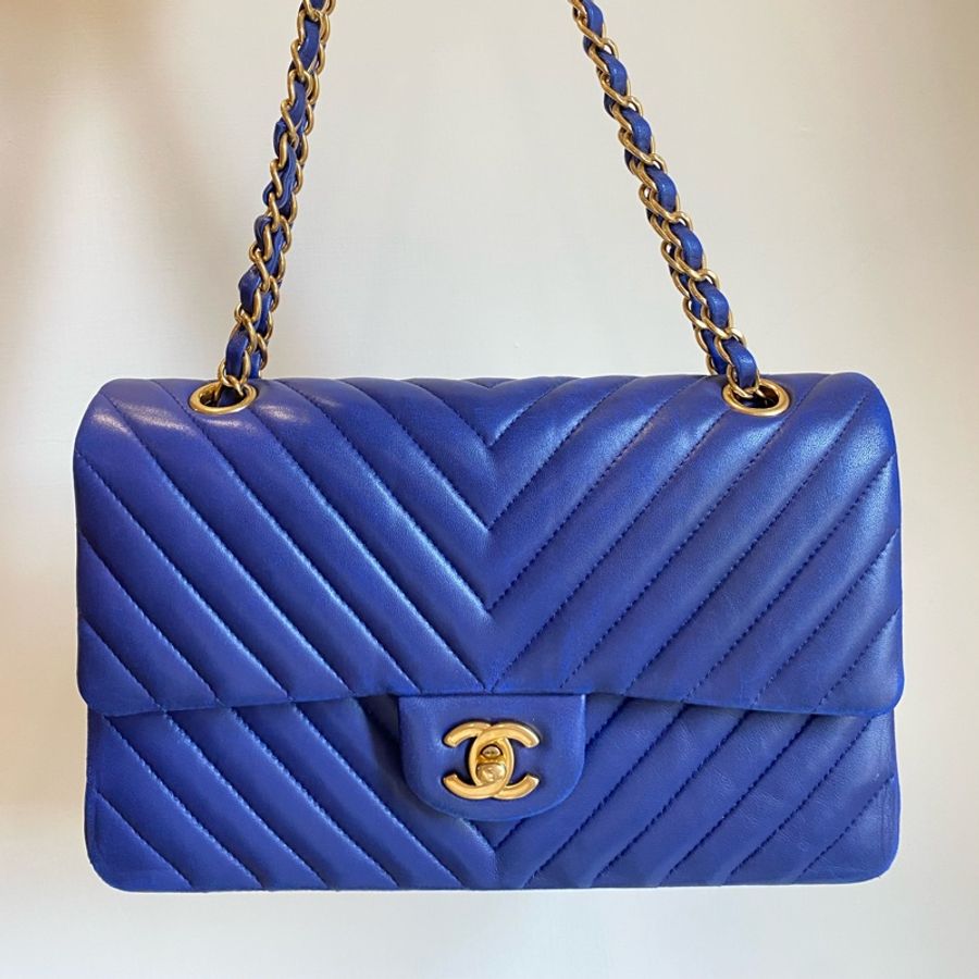 限時優惠 Chanel 山型紋25.5cm ✨金釦-0