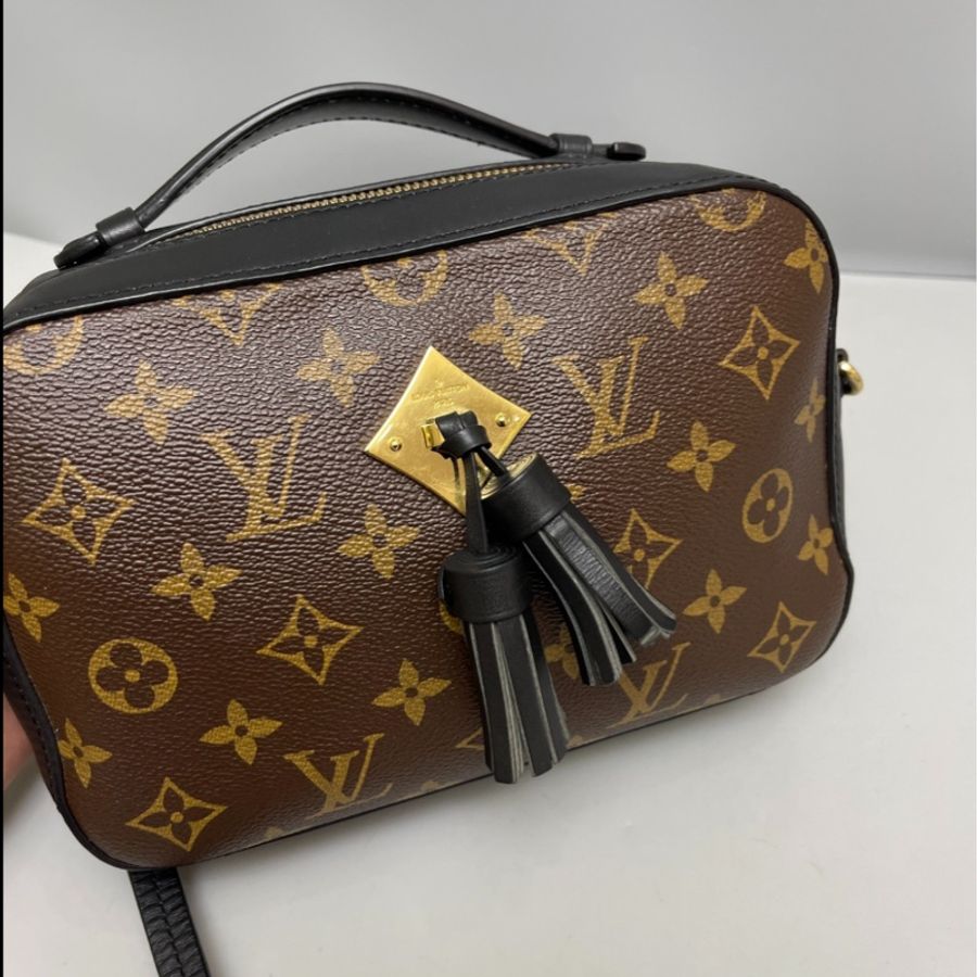 LV Saintonge老花黑色流蘇相機包-2