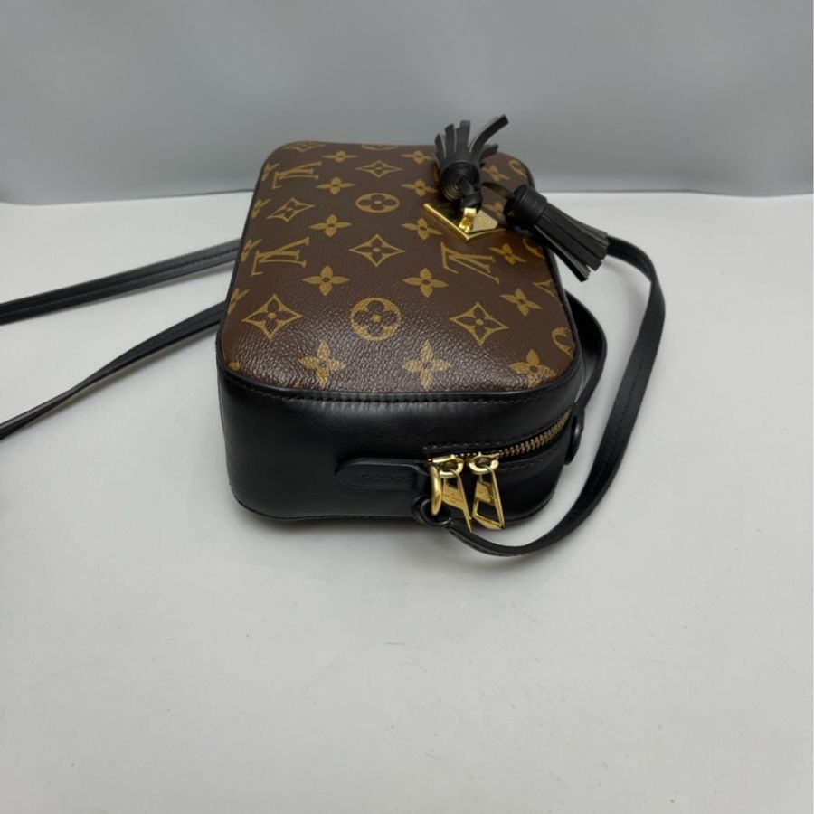 LV Saintonge老花黑色流蘇相機包-5