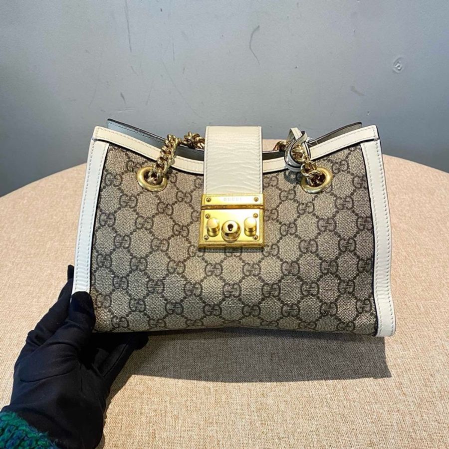 Gucci Padlock系列白色鏈條包-1