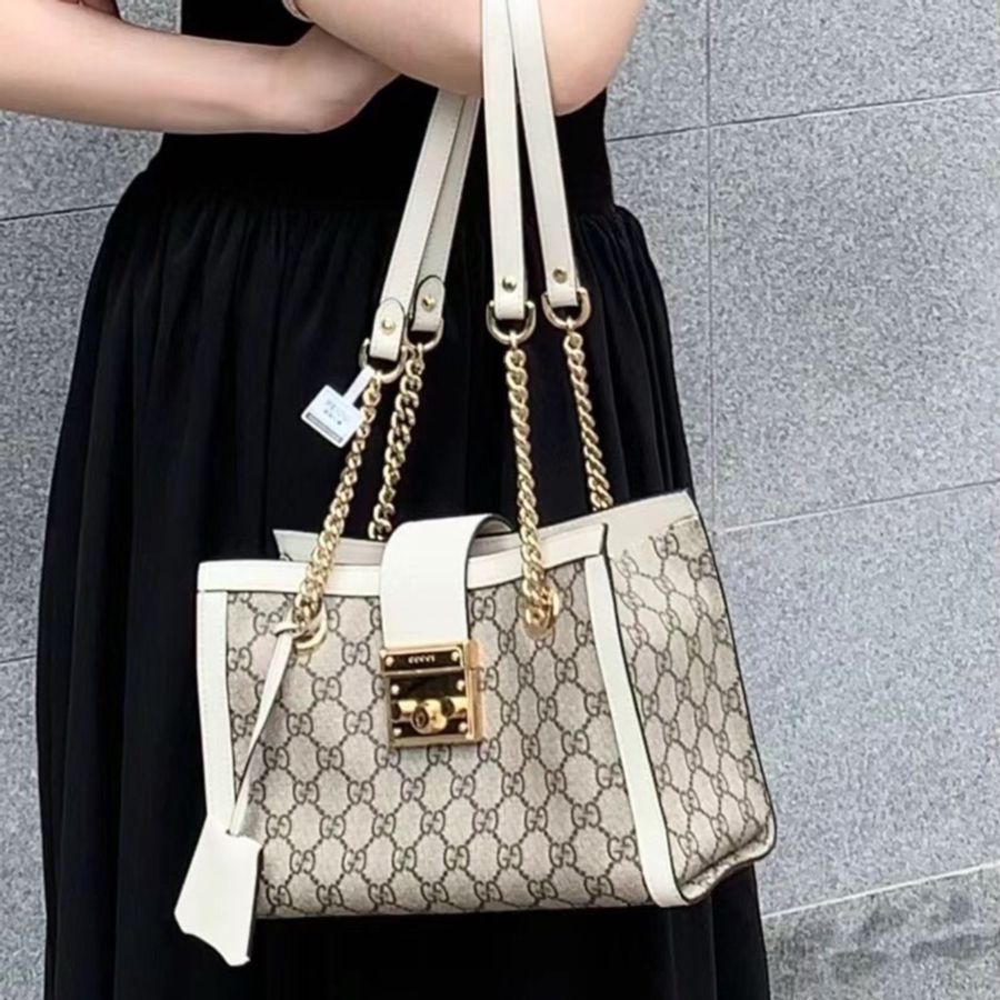 Gucci Padlock系列白色鏈條包-7
