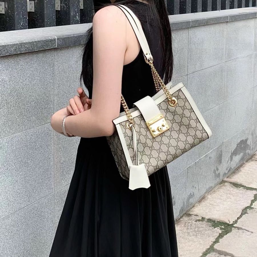 Gucci Padlock系列白色鏈條包-8